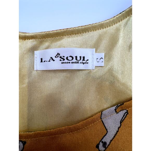 DARLING LLAMA-PRINT MIDI DRESS in Marigold (WOMANS: Small) - Picture 10 of 12